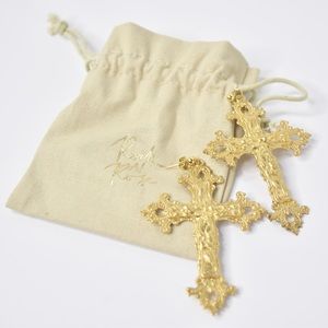 Rock N Rose Gabrielle Baroque Cross Gold Earrings